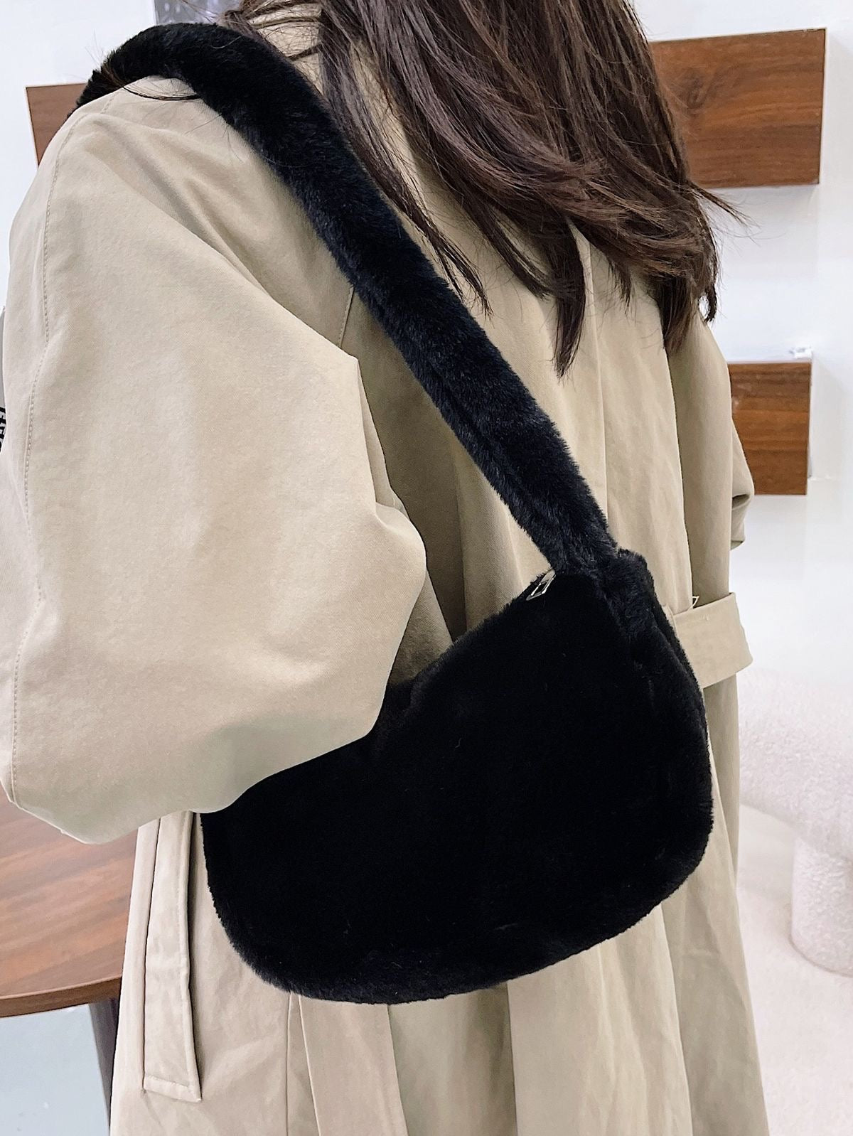 Faux fur Hobo Bag Satchel