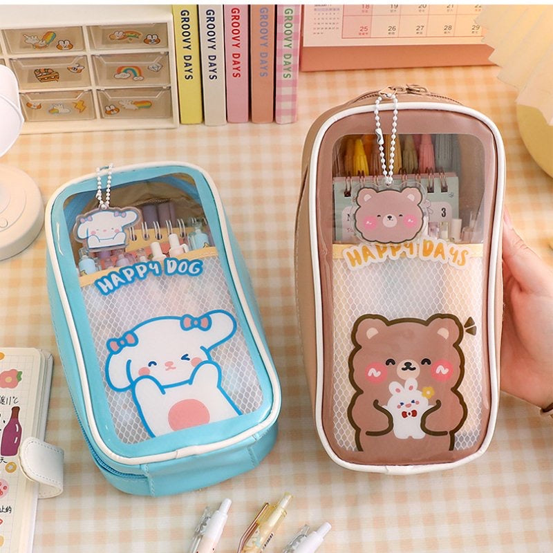 Kawaii Large Capacity Pencil Pouch with keychain