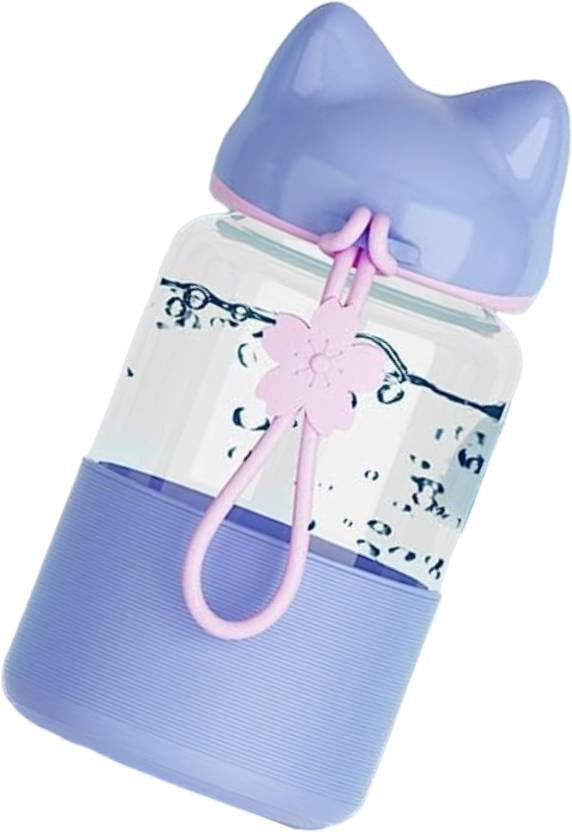Sakura Cat Glass Bottle