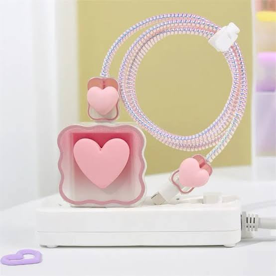 Aesthetic Heart I phone charger Protector