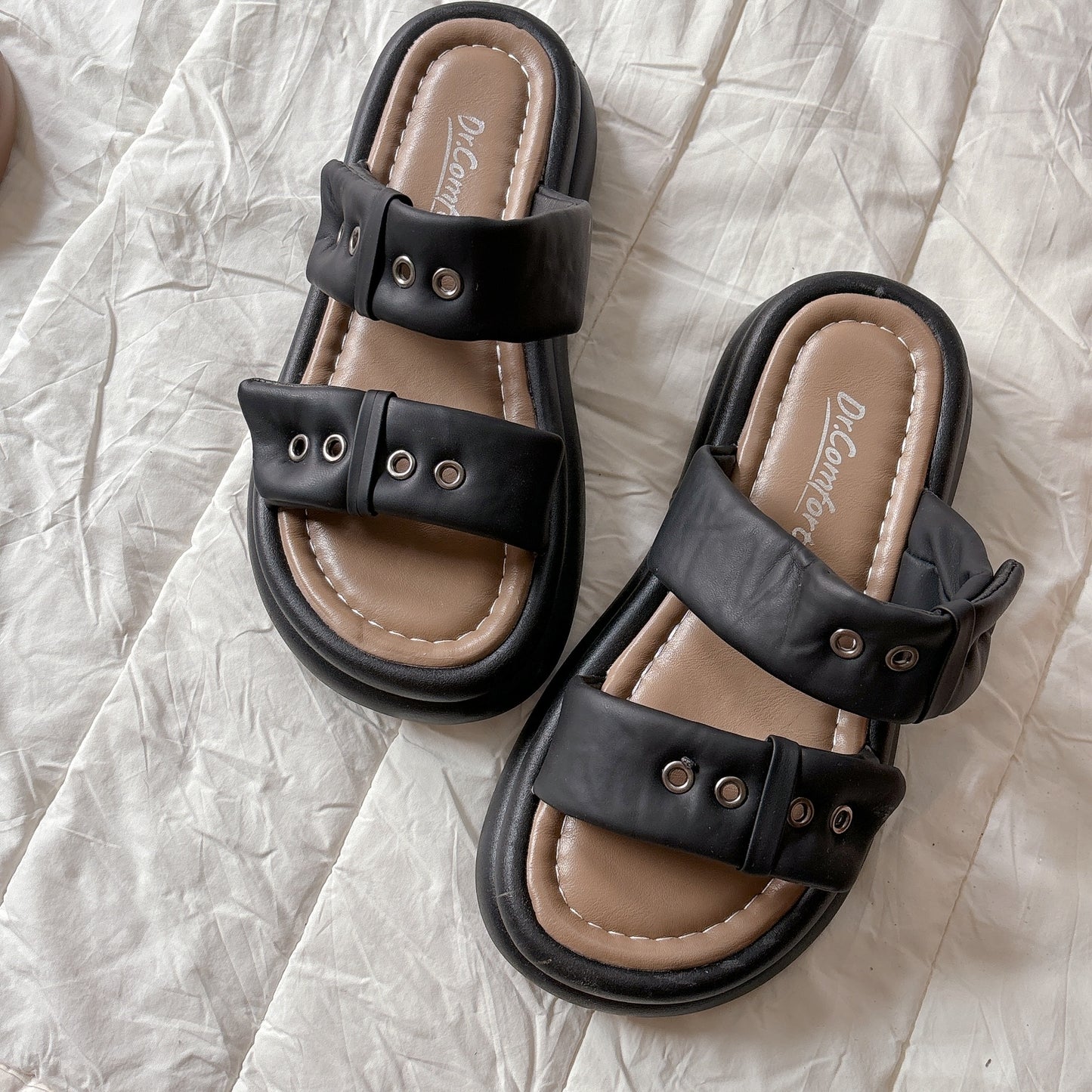 Grunge Platform Chunky Slides