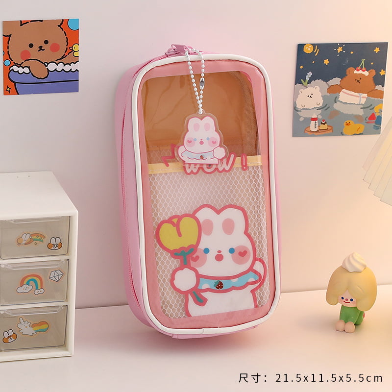 Kawaii Large Capacity Pencil Pouch with keychain