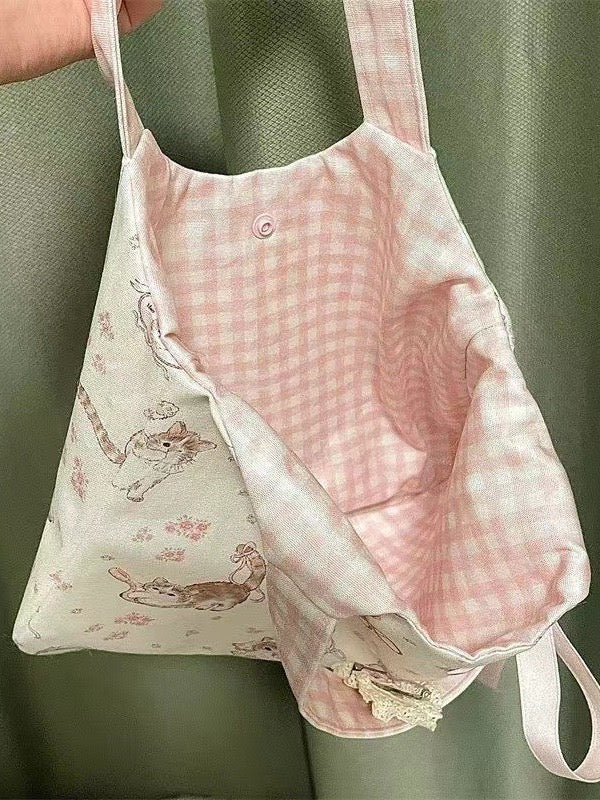Cat and ribbons Hand Bag