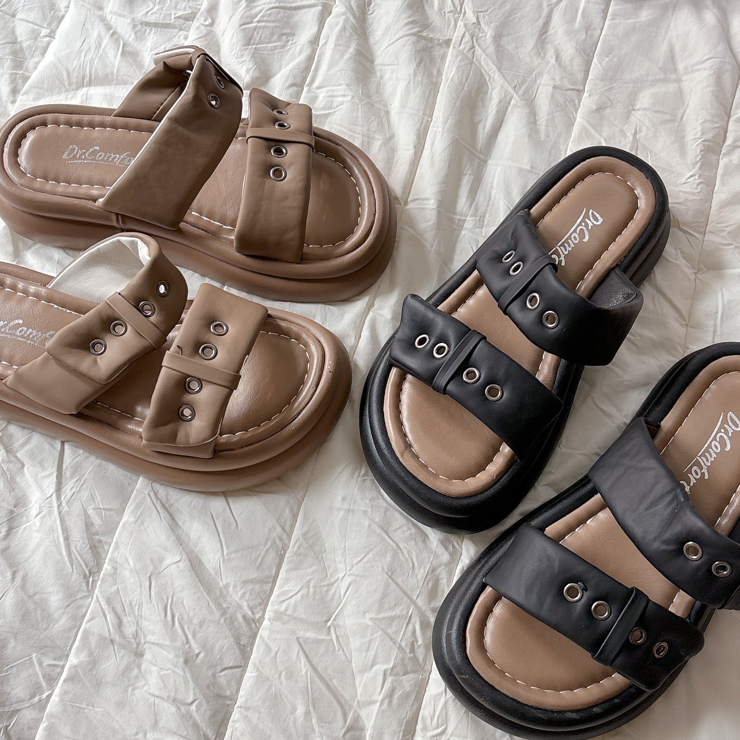 Grunge Platform Chunky Slides