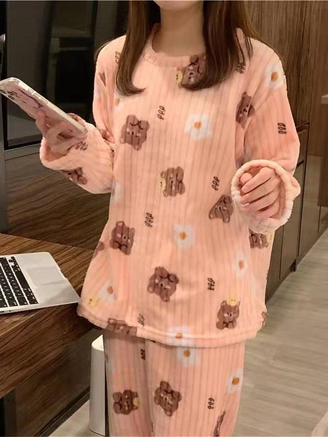 Warm Teddy Night Suit with hood