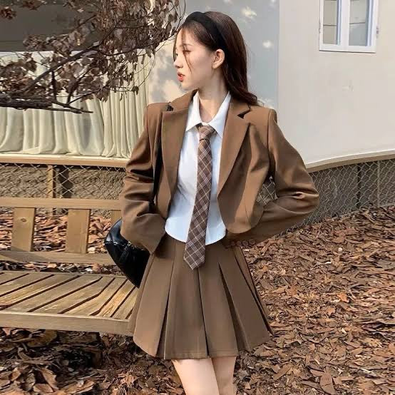 Brown skirt uniform hotsell