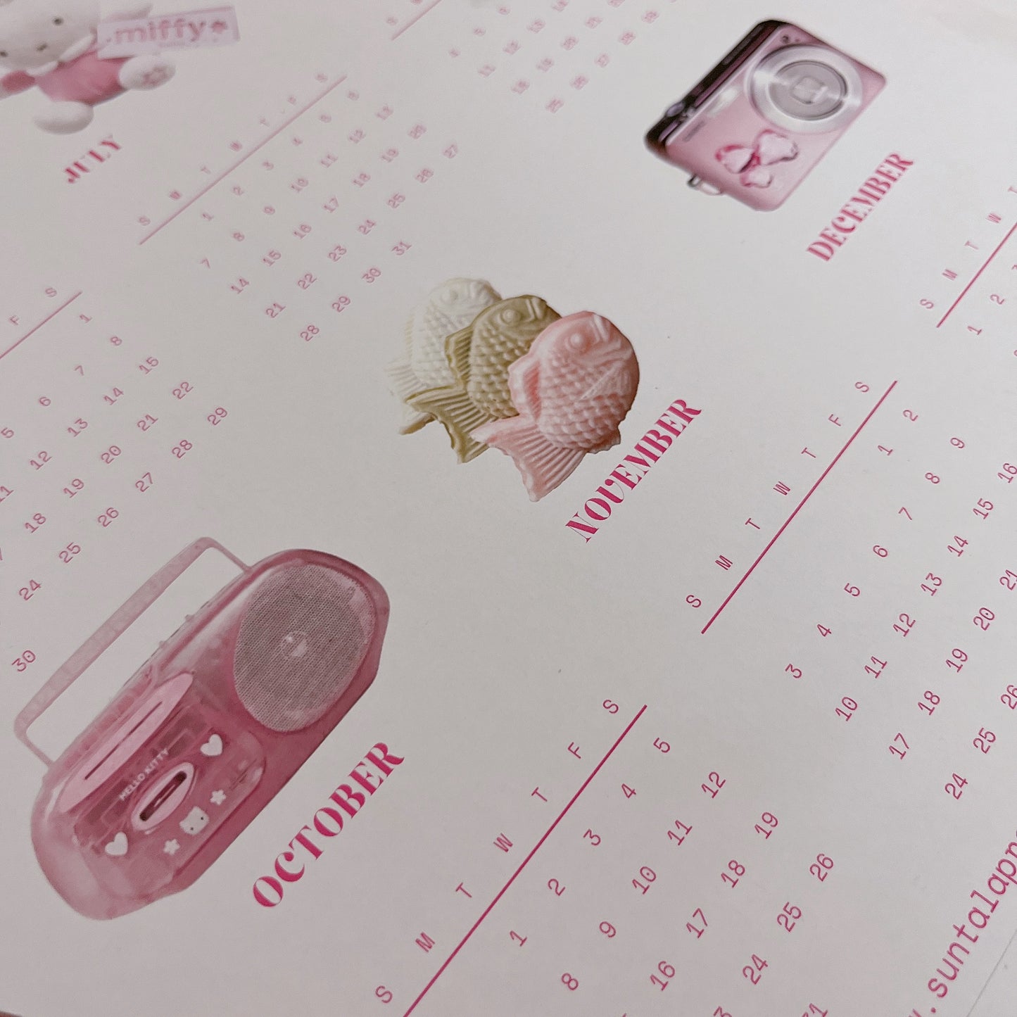 Aesthetic Pinterest Calendar 2024 pink