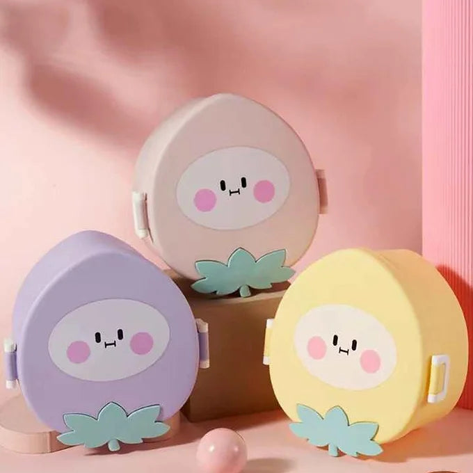 Strawberry Bento Box with bear-rabbit spoon-fork