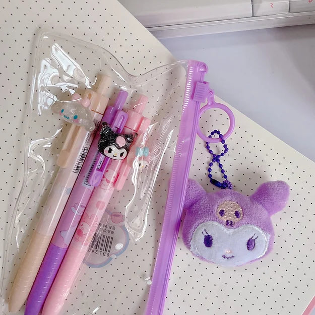 Kuromi plushie keyring pouch set
