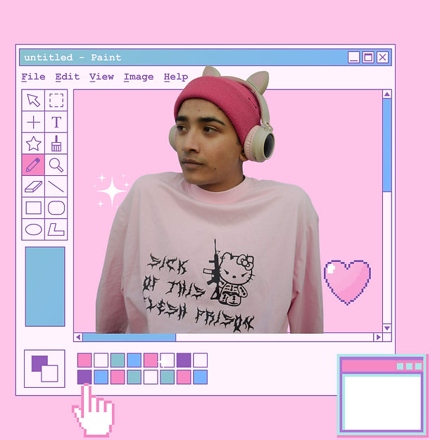 Sick of this Flesh Prison (Baby Pink) Oversized/ Boyfriend Fit