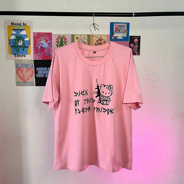 Sick of this Flesh Prison (Baby Pink) Oversized/ Boyfriend Fit