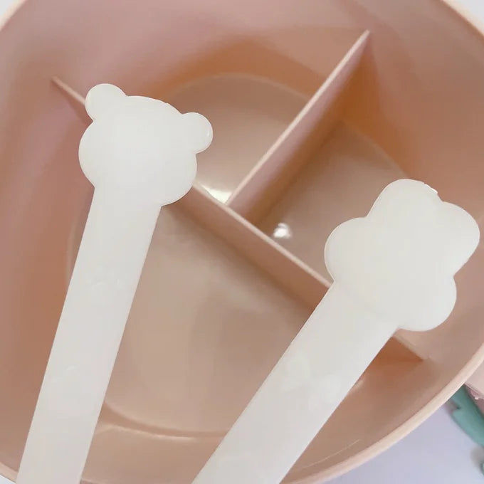 Strawberry Bento Box with bear-rabbit spoon-fork