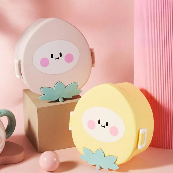 Strawberry Bento Box with bear-rabbit spoon-fork
