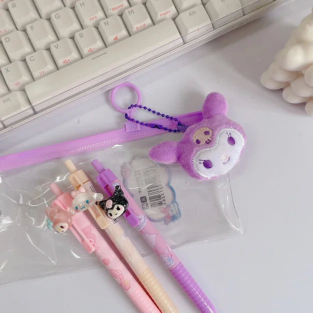 Kuromi plushie keyring pouch set
