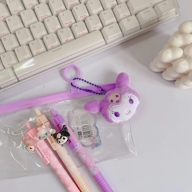 Kuromi plushie keyring pouch set
