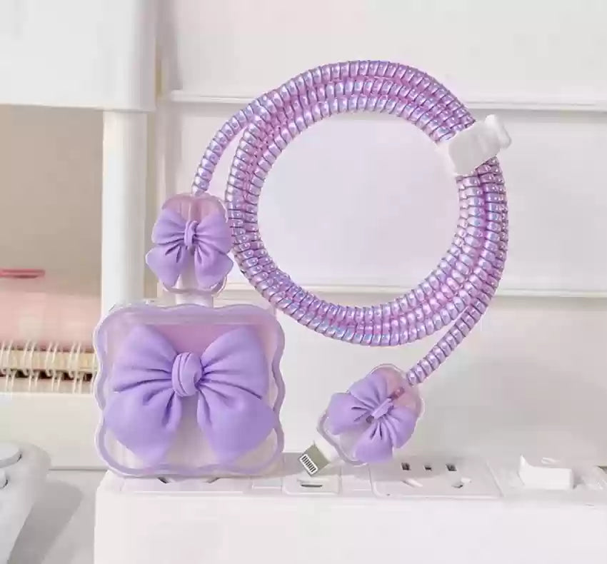 Pretty Bow I phone Charger Protector