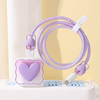Aesthetic Heart I phone charger Protector