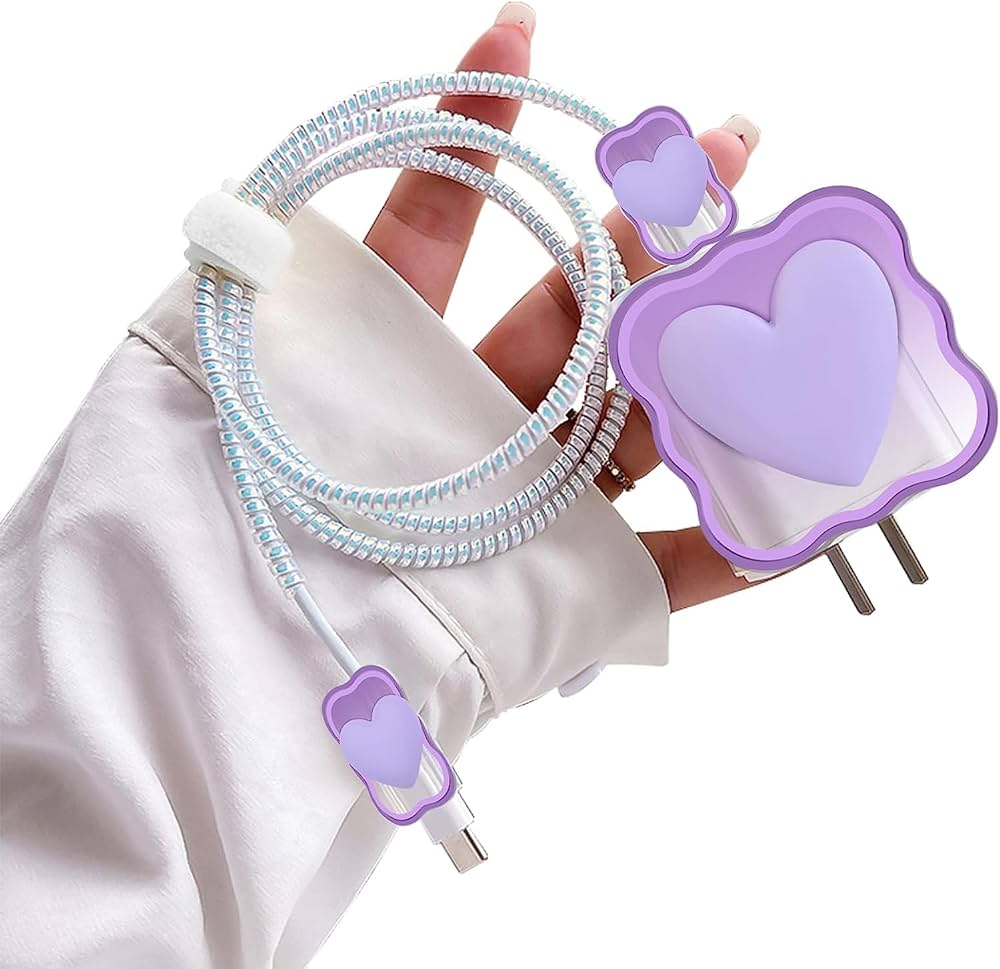 Aesthetic Heart I phone charger Protector