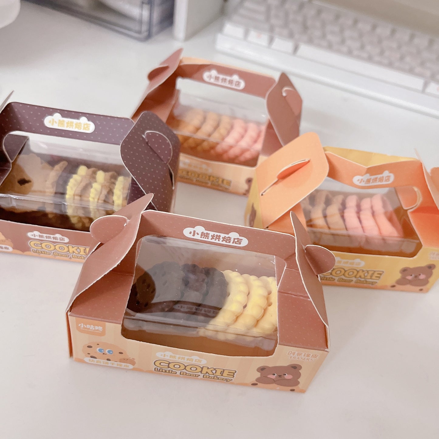 Cookie box eraser set