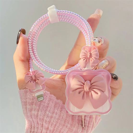 Pretty Bow I phone Charger Protector