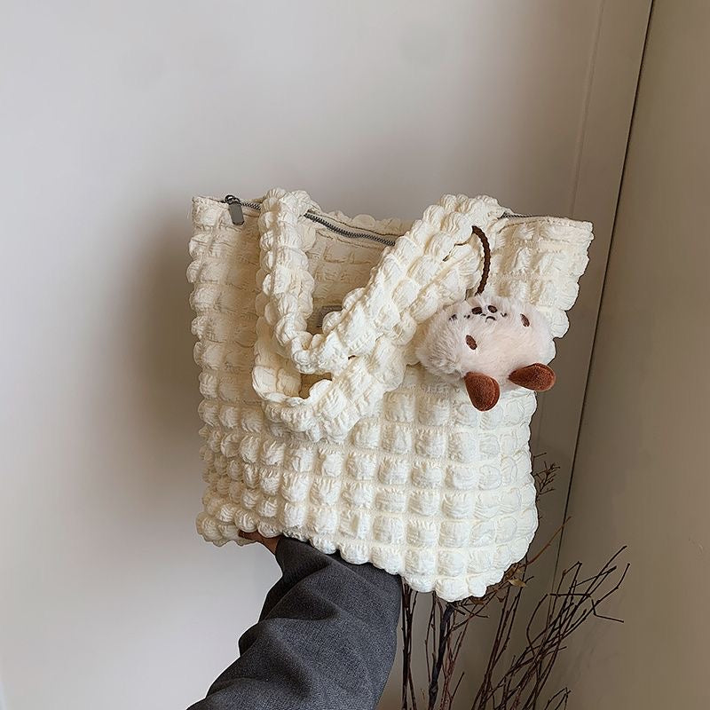 Potato Cloud Totebag with potato plushie keychain
