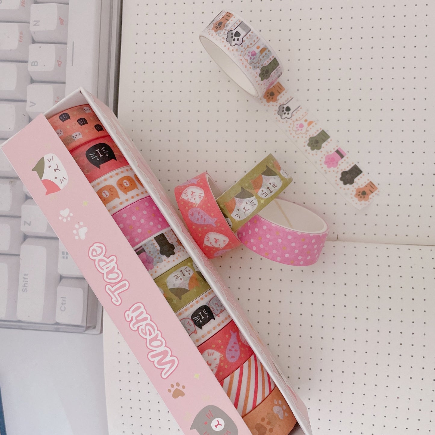 Kawaii Neko Washi Tape Set