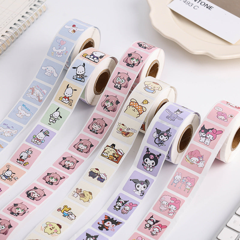 Sanrio/Anime 500 pcs Sticker Roll