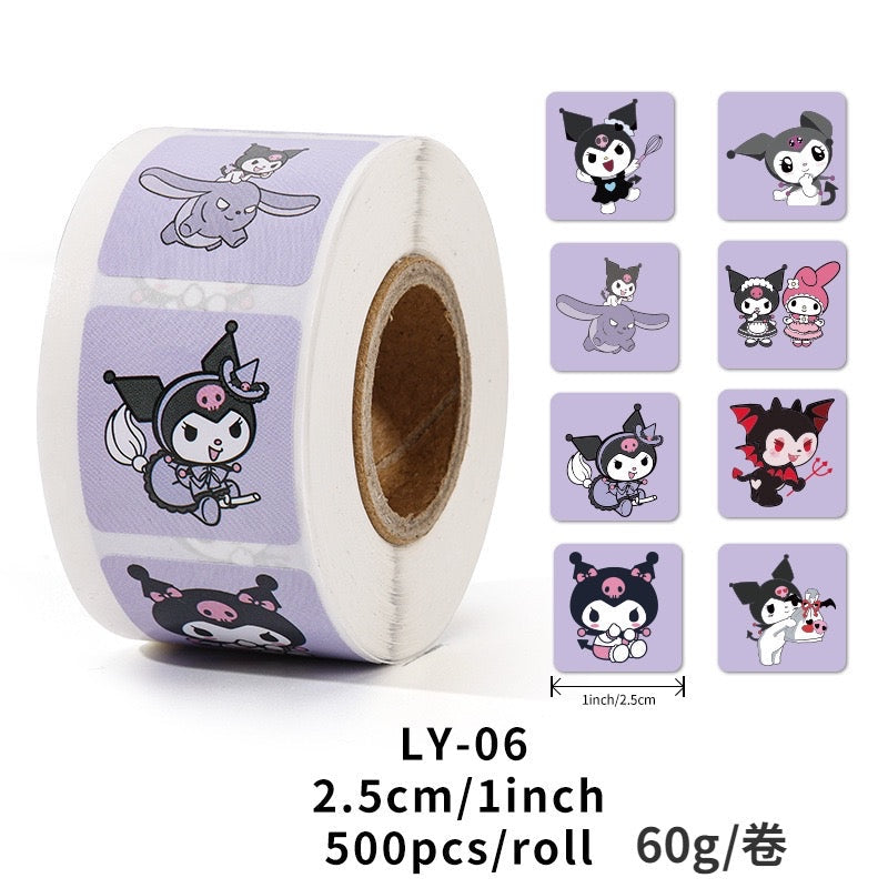Sanrio/Anime 500 pcs Sticker Roll