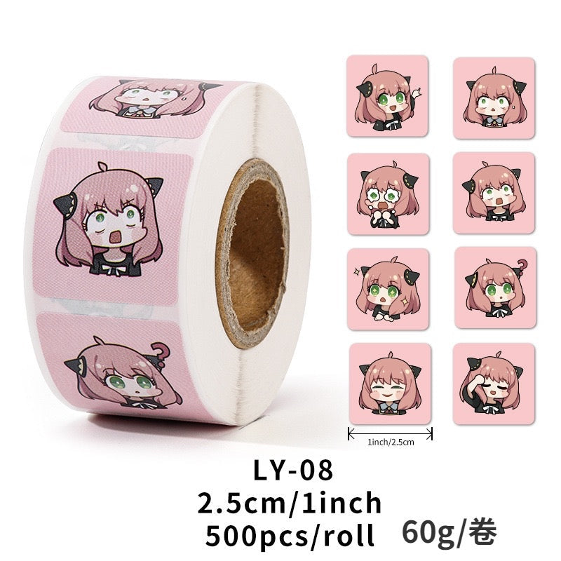 Sanrio/Anime 500 pcs Sticker Roll