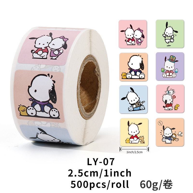 Sanrio/Anime 500 pcs Sticker Roll