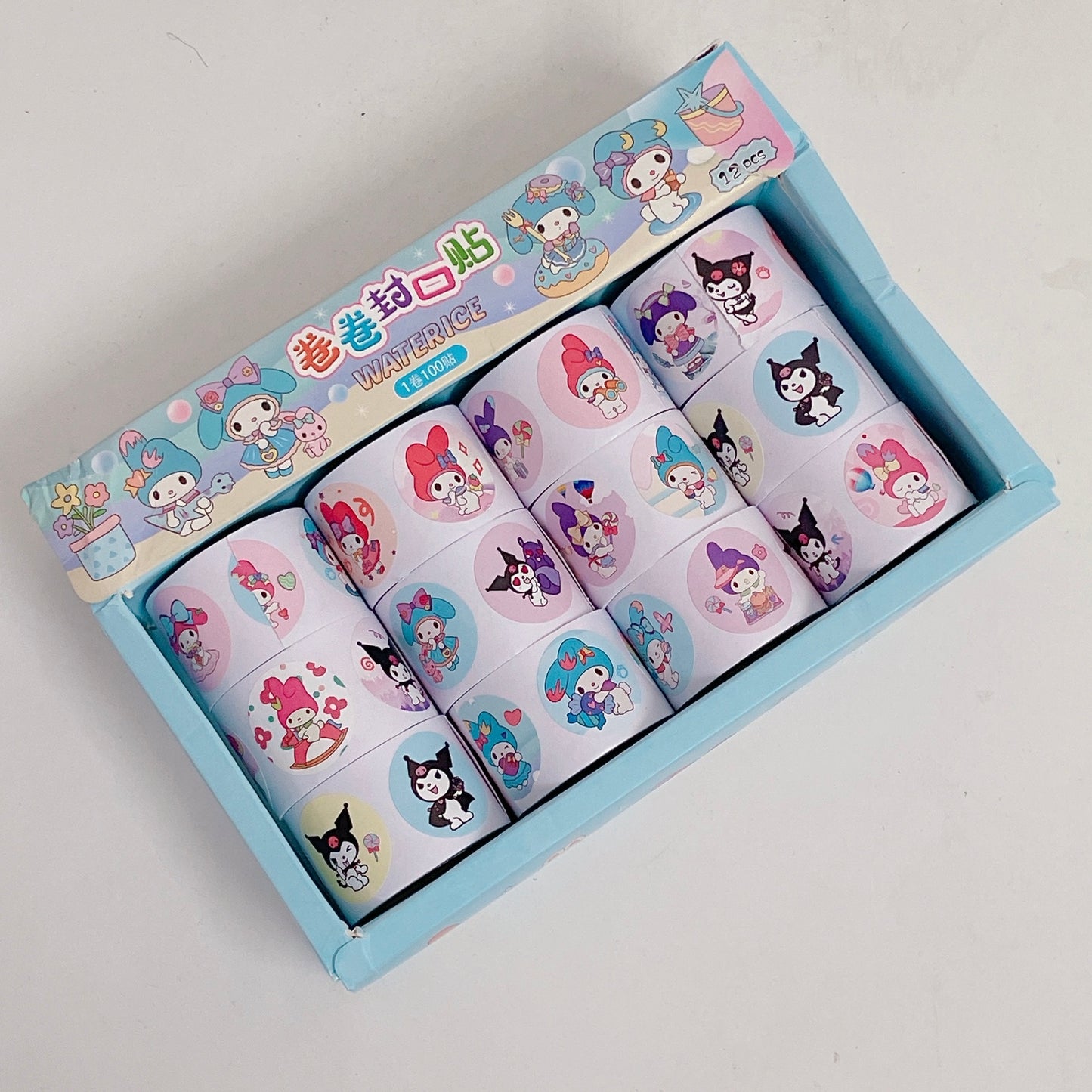 Sanrio 100 pcs sticker rolls set of 12