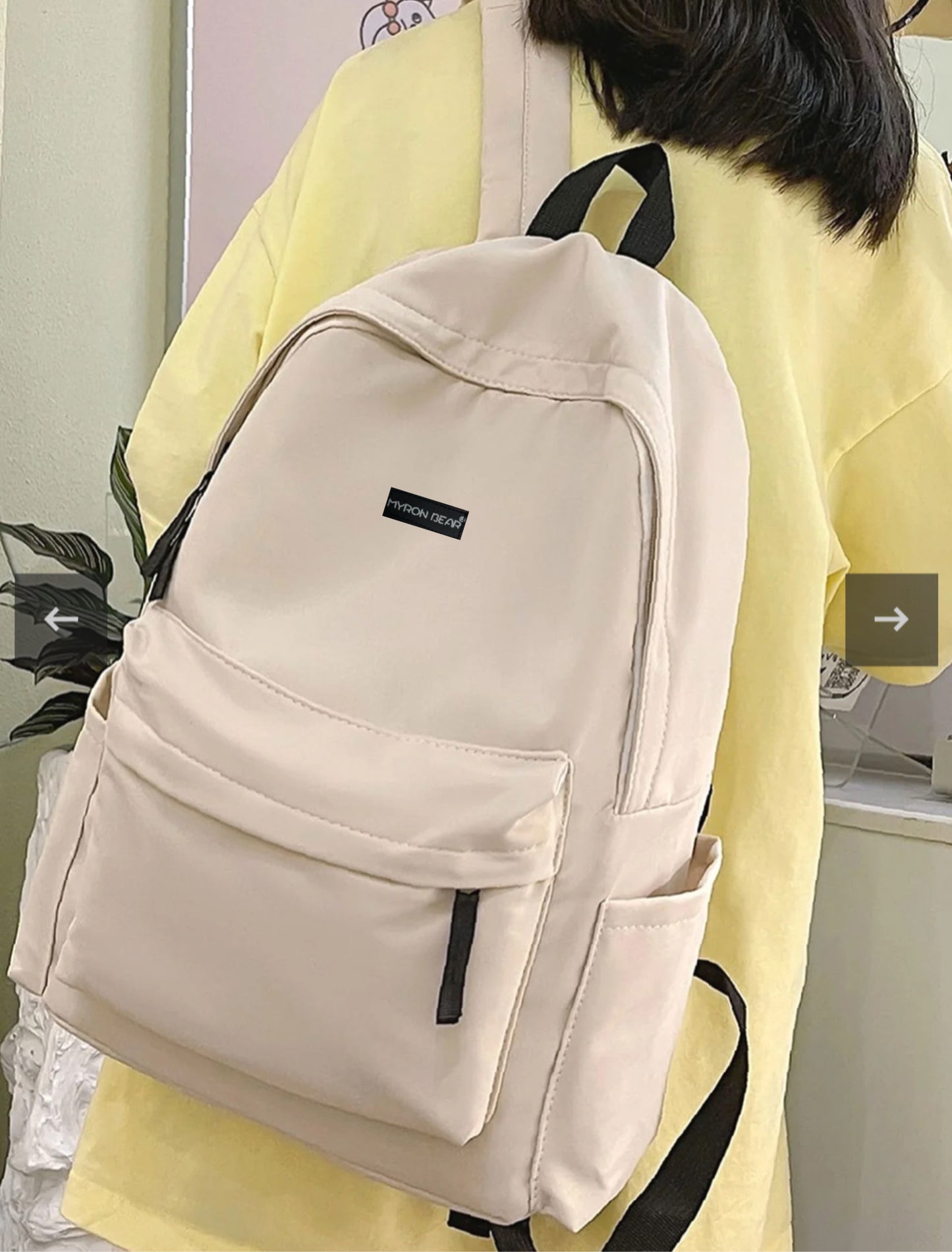 Sweet Pea Minimalist Backpack in Cream