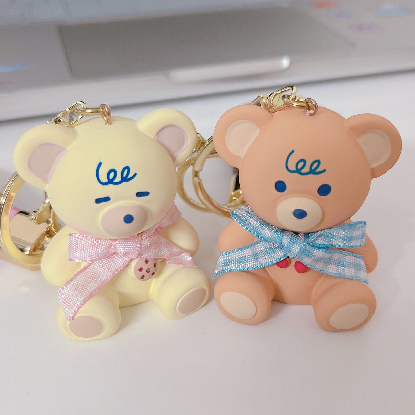 Kawaii Ceramic Teddy Keychain