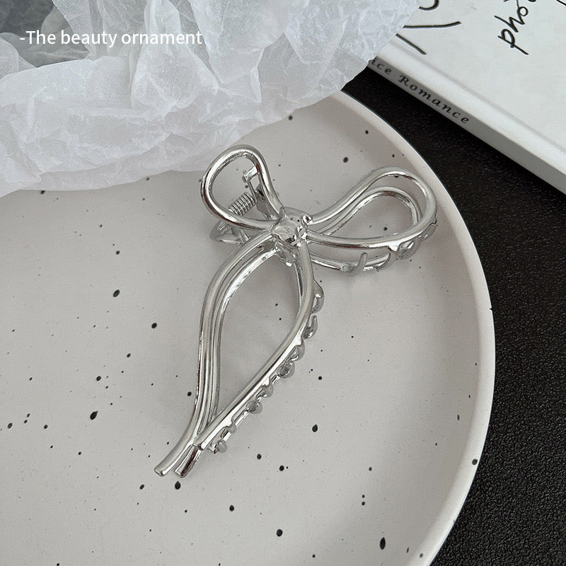 Silver Bow Metal Claw Clip (1)