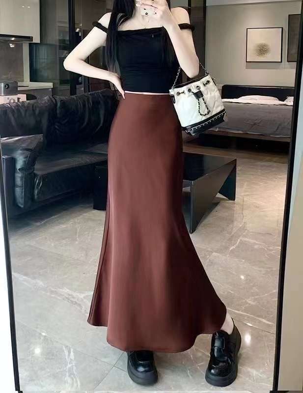 Satin long Skirt