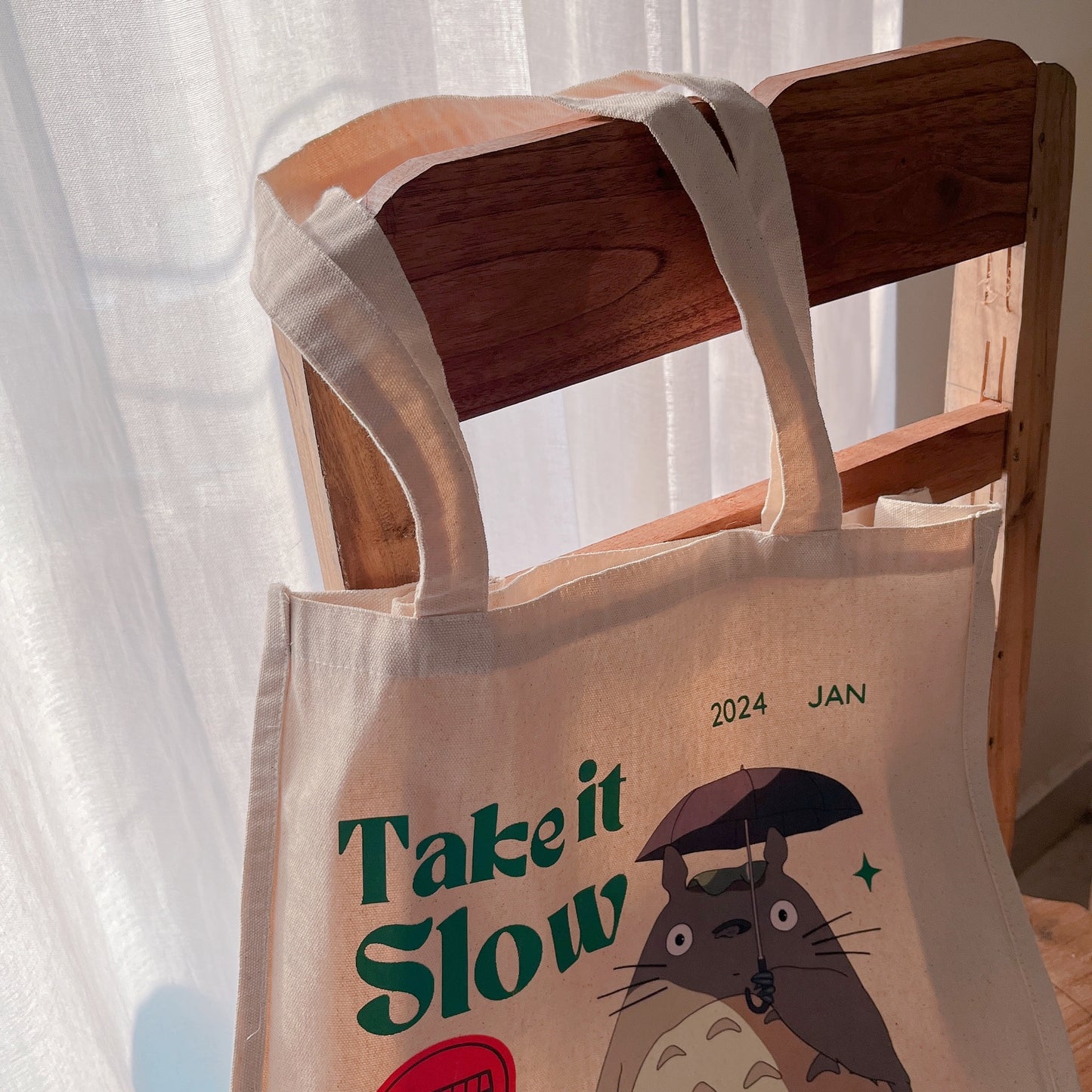 Take it Slow Totoro Box Totebag