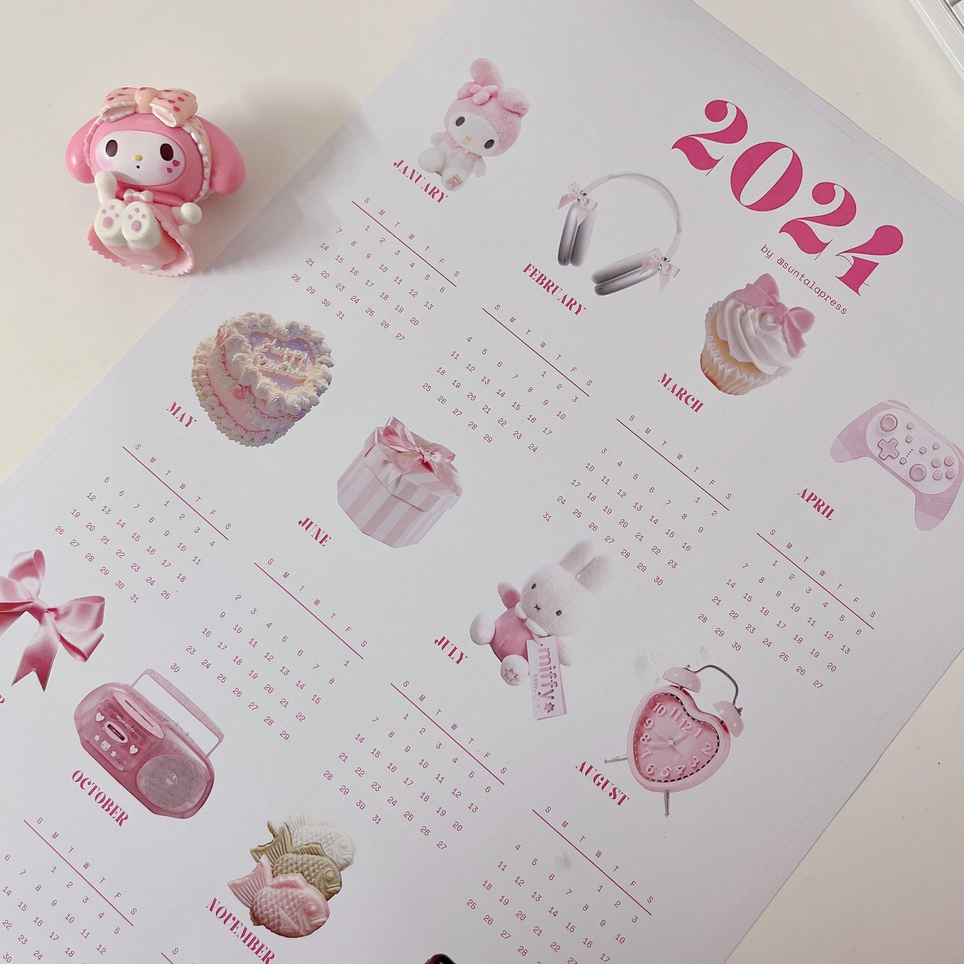 Aesthetic Pinterest Calendar 2024 pink – Suntala Press