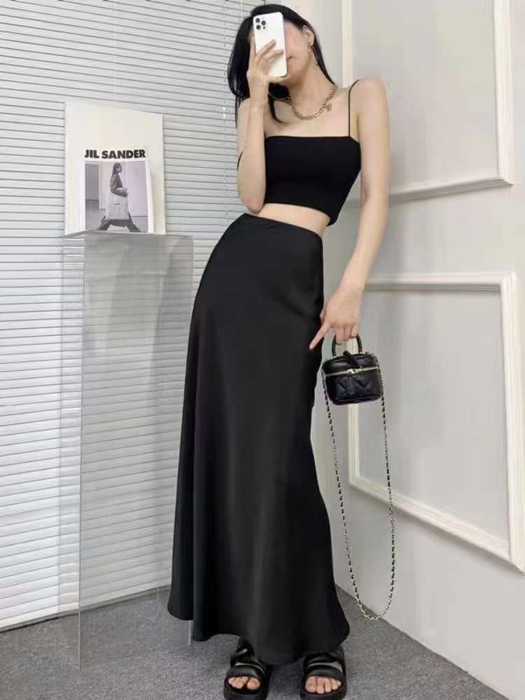 Satin long Skirt