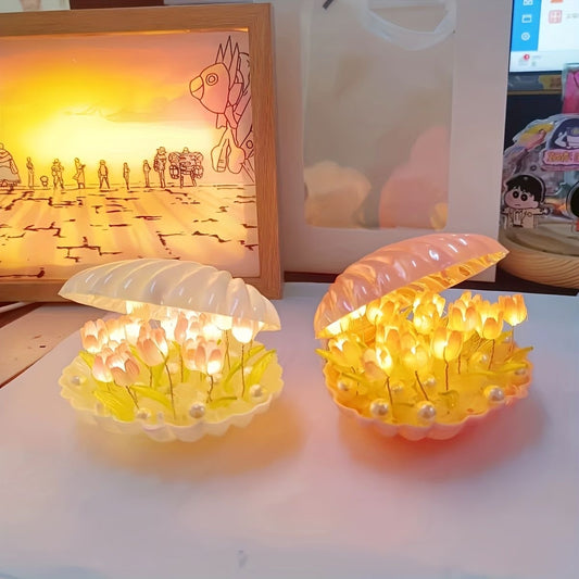 DIY tulip shell lamp