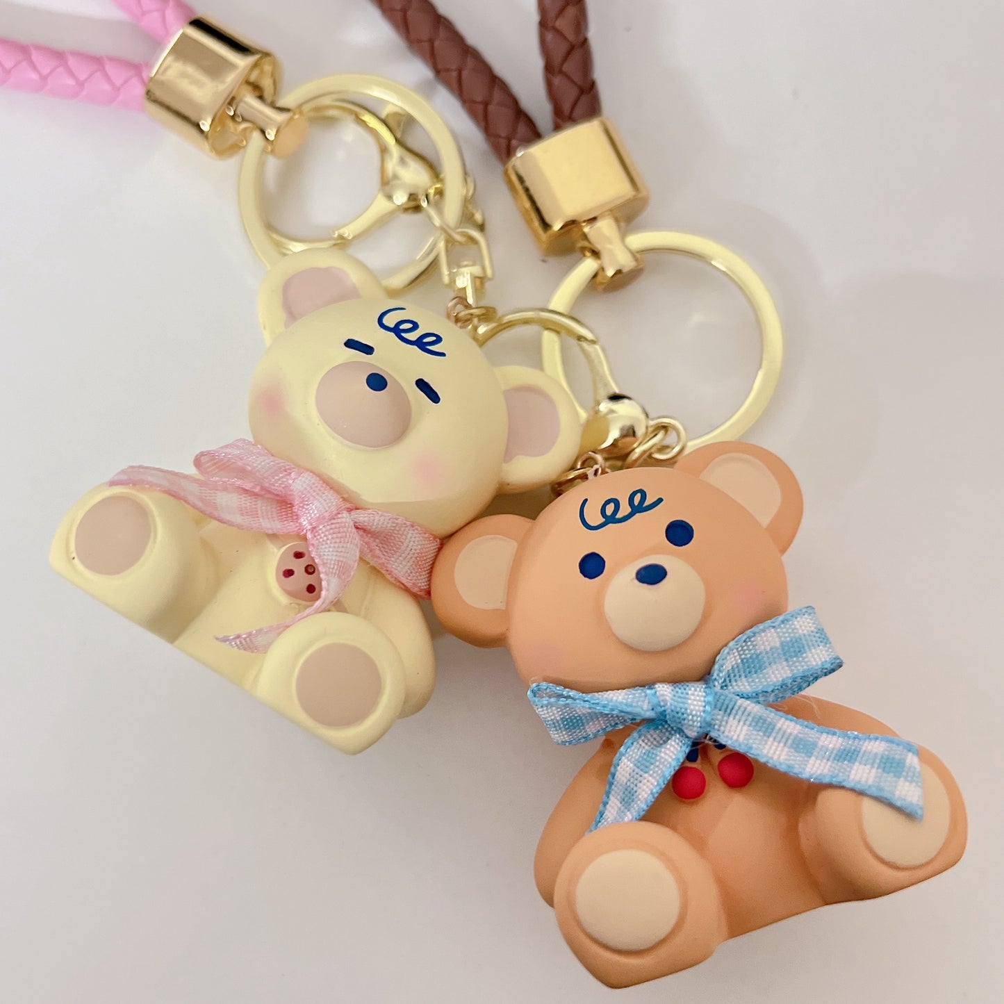 Kawaii Ceramic Teddy Keychain