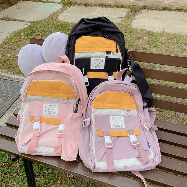 Pastel Jelly Kawaii Backpack with pencil bag