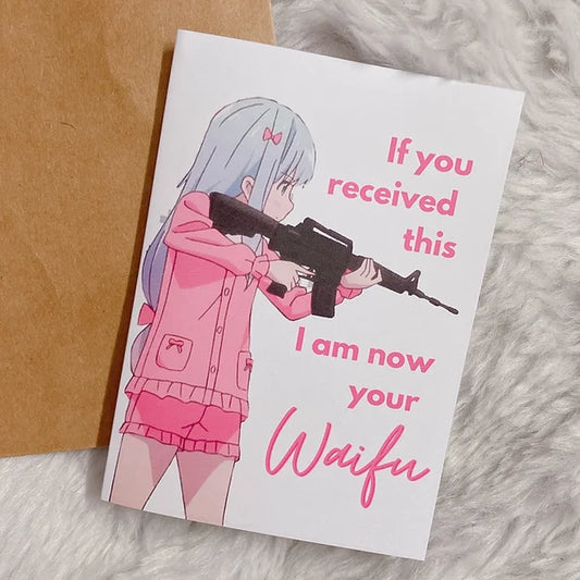 Anime Waifu Greeting Card