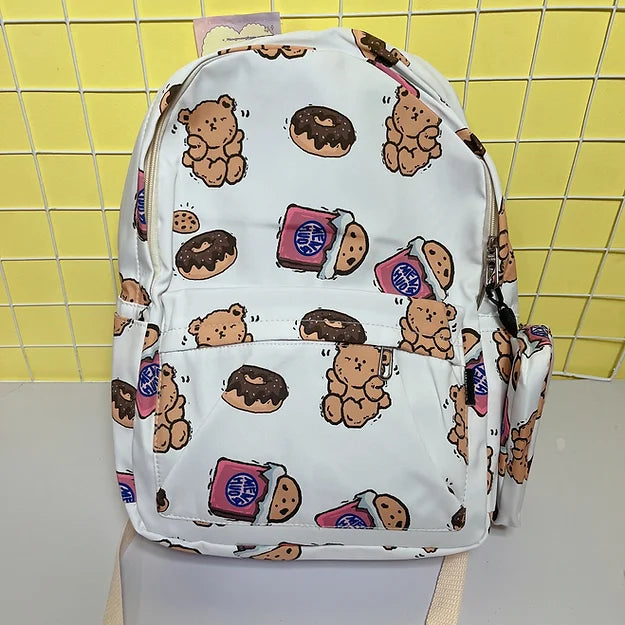 Kawaii Teddy Cookie Backpack set