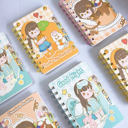Kawaii Girl A7 Notebook with Divider tabs
