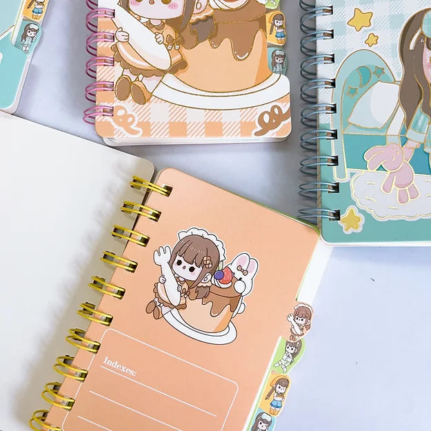 Kawaii Girl A7 Notebook with Divider tabs