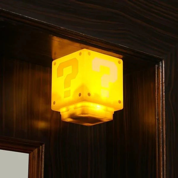 Retro Super Mario Question Block Lamp with sound