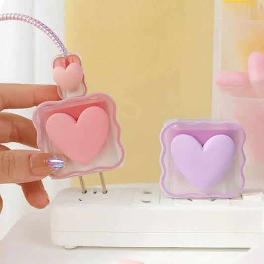 Aesthetic Heart I phone charger Protector