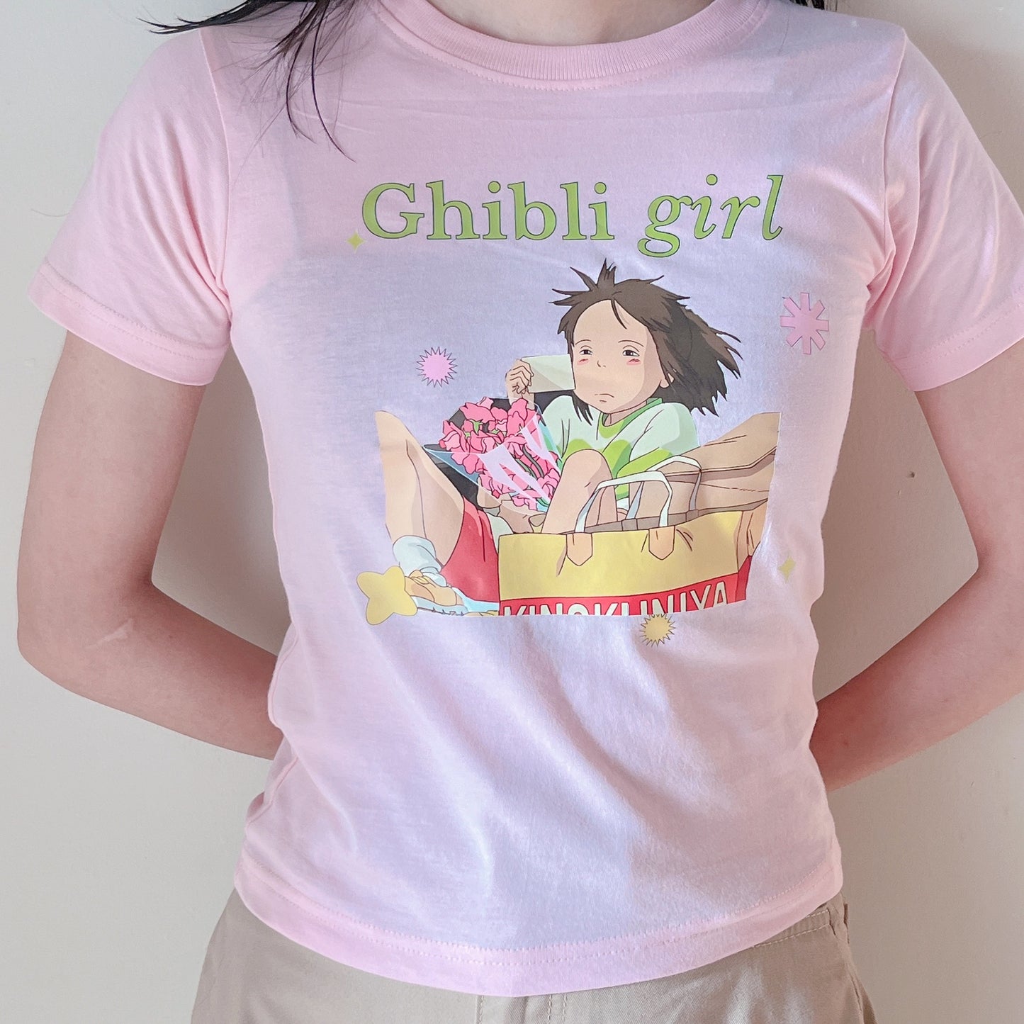 Ghibli Girl Pink Baby tee