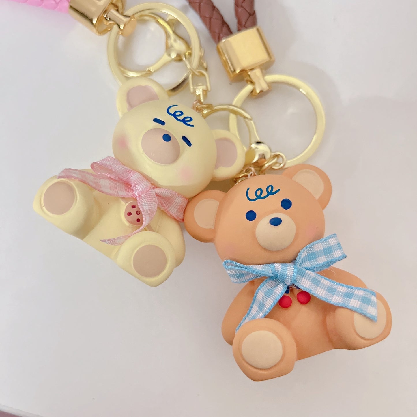 Kawaii Ceramic Teddy Keychain