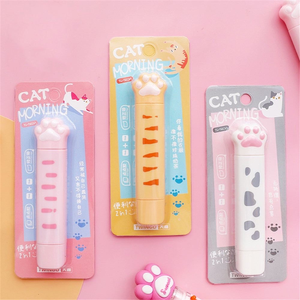 Cat Paw 2 in 1 glue tape & correction tape